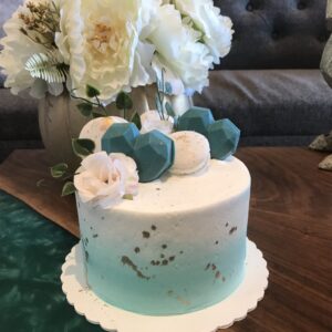 Teal Hearts Cake