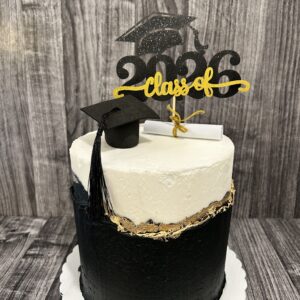 Gold Foil Graduation Cake