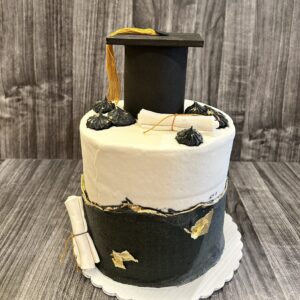 Graduation Black & Gold Cake