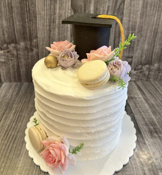 Graduation Floral Cake