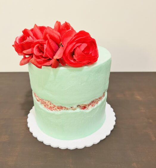Teal Fault Line Cake