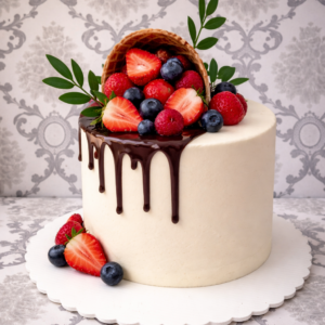 Fruit Filled Waffle Cone Cake